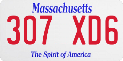 MA license plate 307XD6