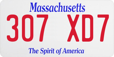 MA license plate 307XD7