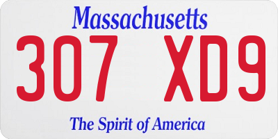 MA license plate 307XD9