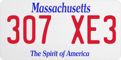 MA license plate 307XE3