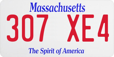 MA license plate 307XE4