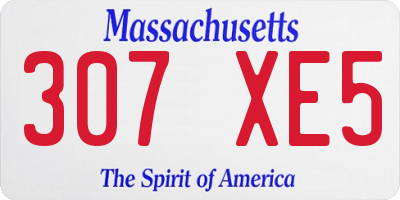 MA license plate 307XE5