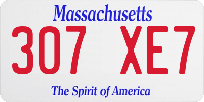 MA license plate 307XE7