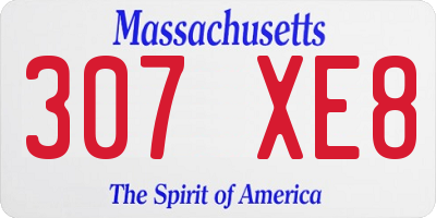 MA license plate 307XE8