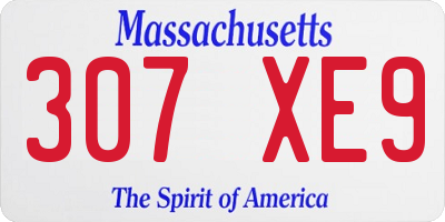 MA license plate 307XE9