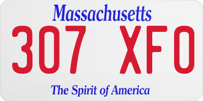 MA license plate 307XF0