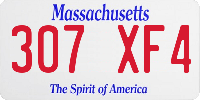 MA license plate 307XF4