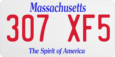 MA license plate 307XF5