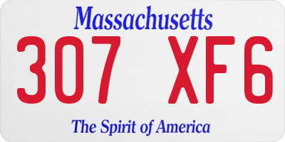 MA license plate 307XF6