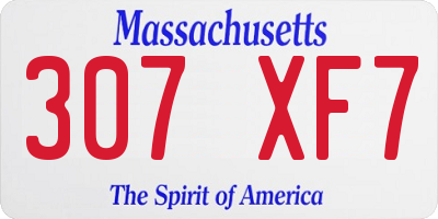 MA license plate 307XF7