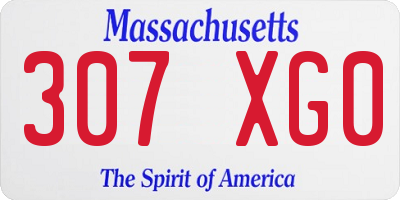 MA license plate 307XG0