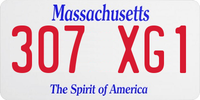 MA license plate 307XG1