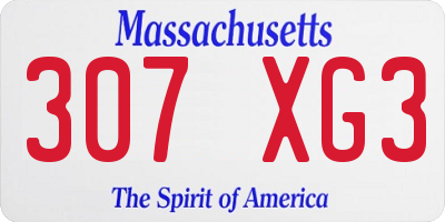 MA license plate 307XG3