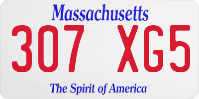MA license plate 307XG5