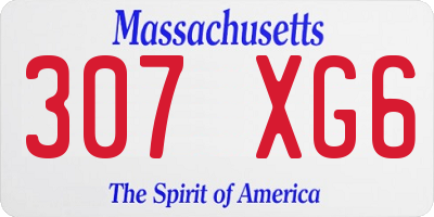 MA license plate 307XG6