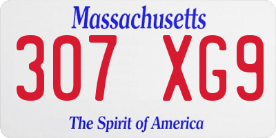 MA license plate 307XG9
