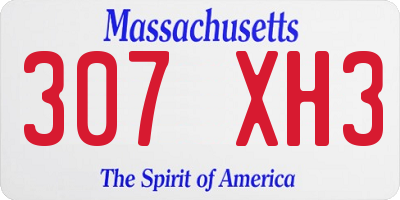 MA license plate 307XH3