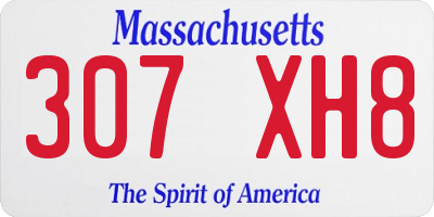 MA license plate 307XH8