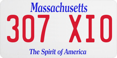 MA license plate 307XI0