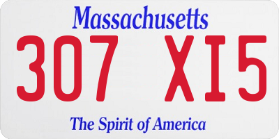 MA license plate 307XI5