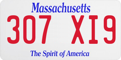 MA license plate 307XI9