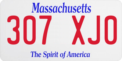 MA license plate 307XJ0
