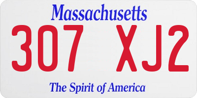 MA license plate 307XJ2
