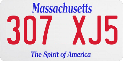 MA license plate 307XJ5