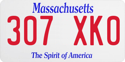 MA license plate 307XK0