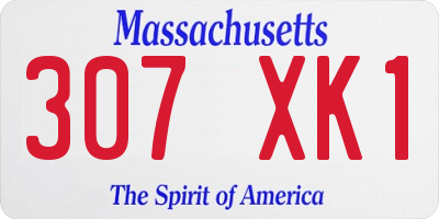 MA license plate 307XK1