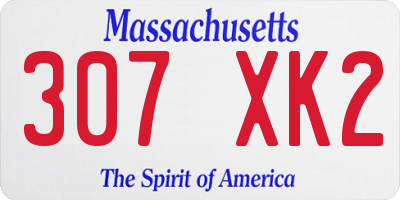 MA license plate 307XK2