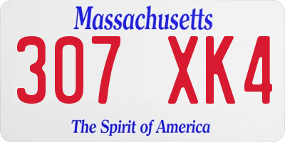MA license plate 307XK4