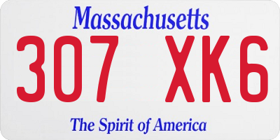 MA license plate 307XK6