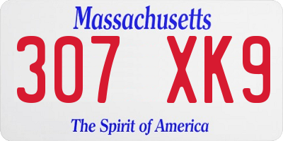 MA license plate 307XK9