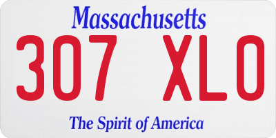 MA license plate 307XL0
