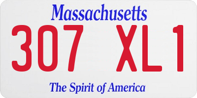 MA license plate 307XL1