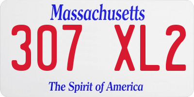 MA license plate 307XL2