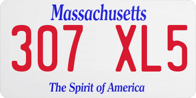 MA license plate 307XL5