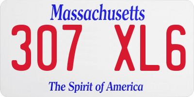 MA license plate 307XL6