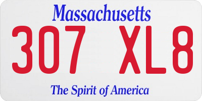 MA license plate 307XL8