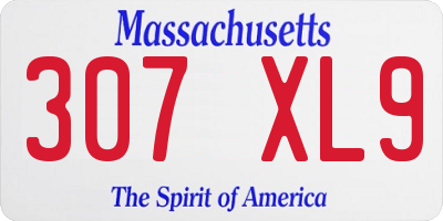 MA license plate 307XL9