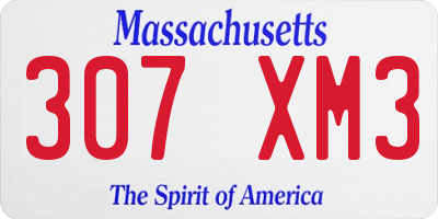 MA license plate 307XM3