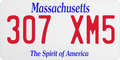 MA license plate 307XM5