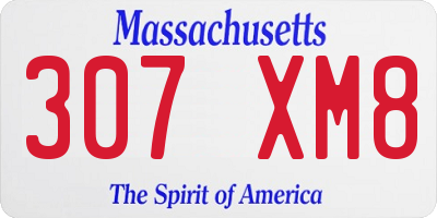 MA license plate 307XM8