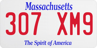 MA license plate 307XM9