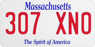MA license plate 307XN0
