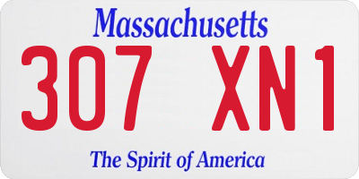 MA license plate 307XN1