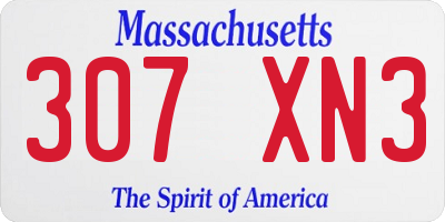 MA license plate 307XN3