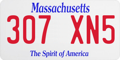 MA license plate 307XN5