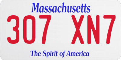 MA license plate 307XN7